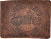 Stern Leren Portemonnee met Motorprint Reliëf - Kings of the Road - Born to Ride - 11,5cm x 8,5cm - horizontaal model