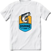Fishing - Vissen T-Shirt | Grappig Verjaardag Vis Hobby Cadeau Shirt | Dames - Heren - Unisex | Tshirt Hengelsport Kleding Kado - Wit - XL