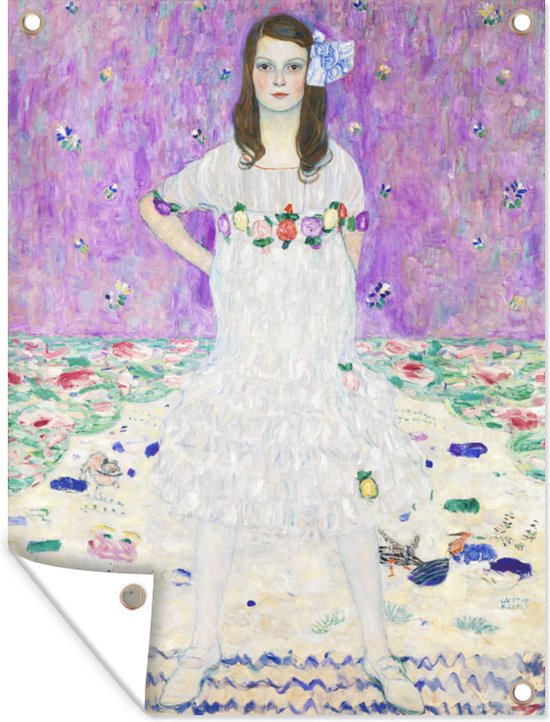 Tuinschilderij Mada Primavesi - schilderij van Gutsav Klimt - 60x80 cm - Tuinposter - Tuindoek - Buitenposter