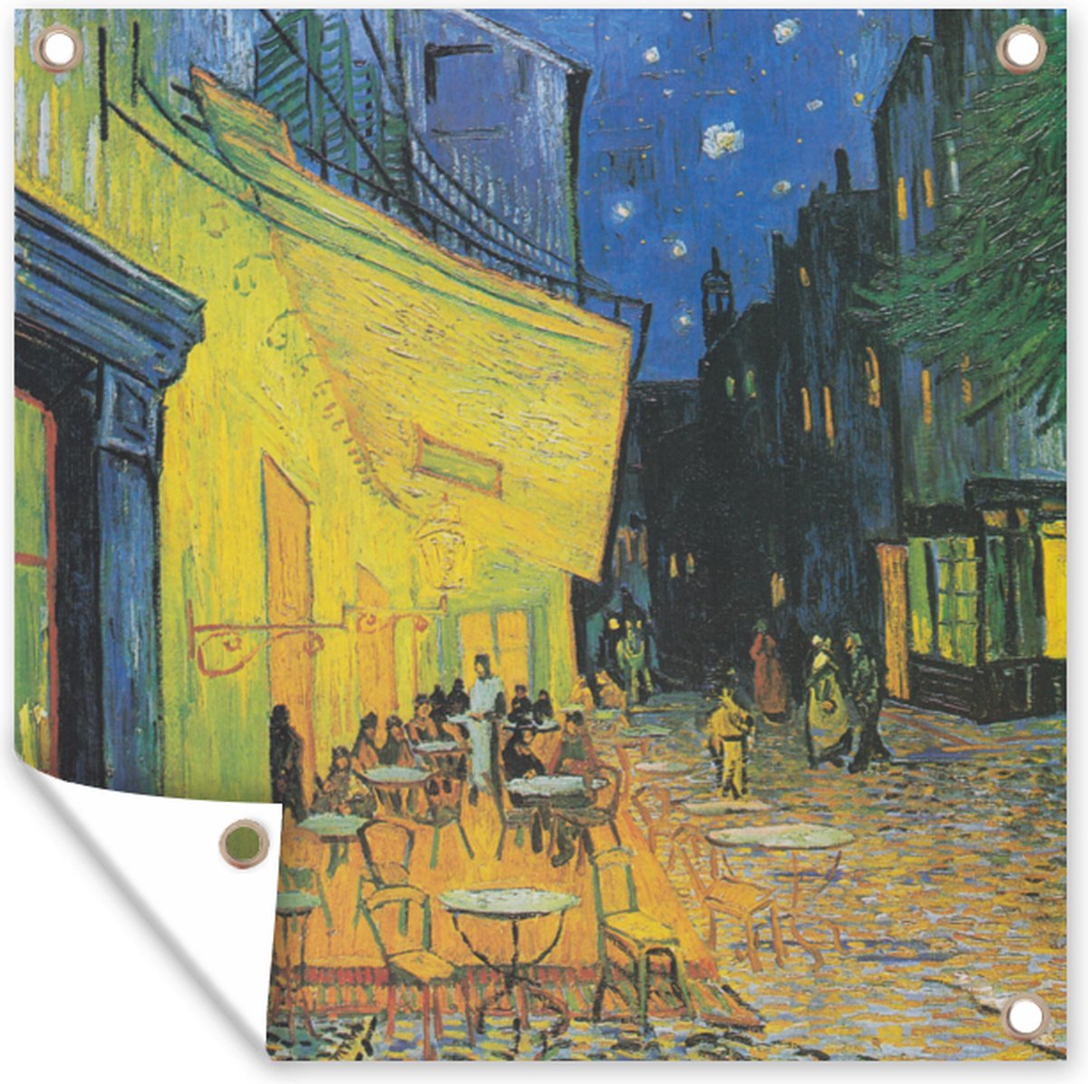 Tableau Toile Van Gogh - Terrasse De Café Le Soir (Café De Nuit), Tendue Sur Châssis, Neuf, Décoration Murale