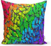 Vloerkussen Kussenhoes - Gekleurde vlinder - 70x70 cm - Kussensloop
