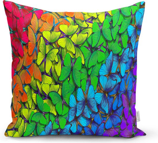 Housse de Coussin Coussin de Sol - Papillon Coloré - 70x70 cm