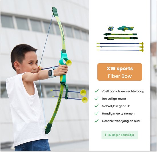 XW Sports - Arc et flèche - Arc en fibre - Arc et flèche pour enfants -  Jouets