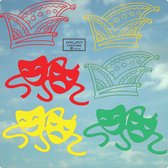 Raamsticker Carnaval - Carnavalsteek en Masker in 3 kleuren - Rood geel groen -