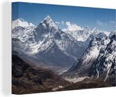 Canvas Schilderij Ama Dablam berg vanaf de Chola pas, Himalaya, Nepal - 120x80 cm - Wanddecoratie