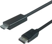 NÖRDIC DPHM-1030 Displayport 1.2 naar HDMI kabel - 4K 30Hz - 10.8Gbps - 3m - Zwart