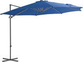 Zweefparasol met stalen paal 300 cm azuurblauw