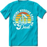 Fishing Dad - Vissen T-Shirt | Grappig Verjaardag Vis Hobby Cadeau Shirt | Dames - Heren - Unisex | Tshirt Hengelsport Kleding Kado - Blauw - XXL