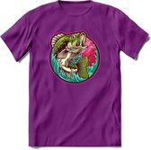 Vissen T-Shirt | Grappig Verjaardag Vis Hobby Cadeau Shirt | Dames - Heren - Unisex | Tshirt Hengelsport Kleding Kado - Paars - XXL