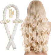 Heatless Curls 4-delig - Krulspelden - Haarrollers - Kleefrollers - Krullen Zonder Hitte - Krullers - Haar Rollers Zelfklevend - Haarkruller wit