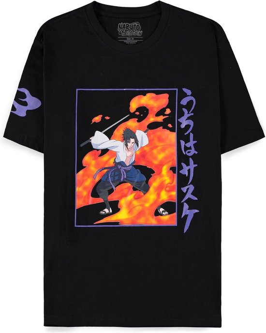 Naruto - Sasuke Heren T-shirt - Zwart