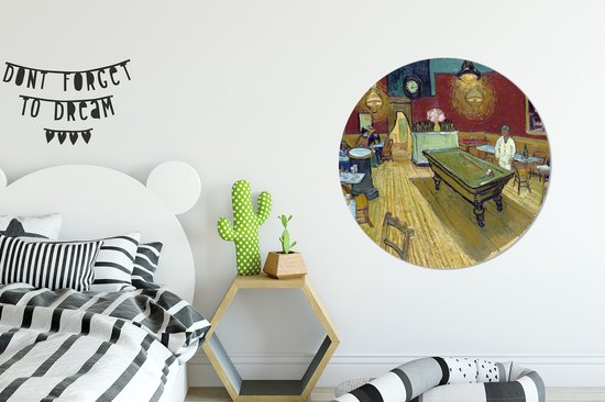 WallCircle - Cercle mural - Cercle mural - The Night Café - Peinture de Vincent van Gogh - Aluminium - Dibond - 90x90 cm - Intérieur et Extérieur