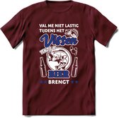 Val Me Niet Lastig Tijdens Het Vissen T-Shirt | Blauw | Grappig Verjaardag Vis Hobby Cadeau Shirt | Dames - Heren - Unisex | Tshirt Hengelsport Kleding Kado - Burgundy - XL