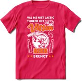 Val Me Niet Lastig Tijdens Het Vissen T-Shirt | Oranje | Grappig Verjaardag Vis Hobby Cadeau Shirt | Dames - Heren - Unisex | Tshirt Hengelsport Kleding Kado - Roze - XXL