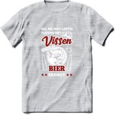 Val Me Niet Lastig Tijdens Het Vissen T-Shirt | Rood | Grappig Verjaardag Vis Hobby Cadeau Shirt | Dames - Heren - Unisex | Tshirt Hengelsport Kleding Kado - Licht Grijs - Gemaleer