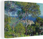 Canvas Schilderij Bordighera - schilderij van Claude Monet - 120x90 cm - Wanddecoratie