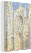 Canvas Schilderij Kathedraal van Rouen - schilderij van Claude Monet - 80x120 cm - Wanddecoratie