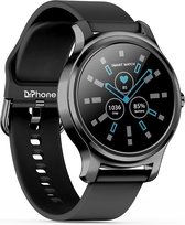 DrPhone DTX-4 – Smartwatch voor Mannen en Vrouwen – Bloedruk en Hartslag Meter - Bluetooth – Full Touch Screen - IP67 - Siliconen Zwart