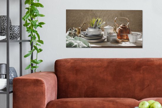 Keuken Canvas Muur Art Schilderijen voor Woonkamer Decoratie, Foto's Spice Kruid Cooker Poster Print Restaurant Decor 50x75cm (20x30 inch) x2 Met Frame