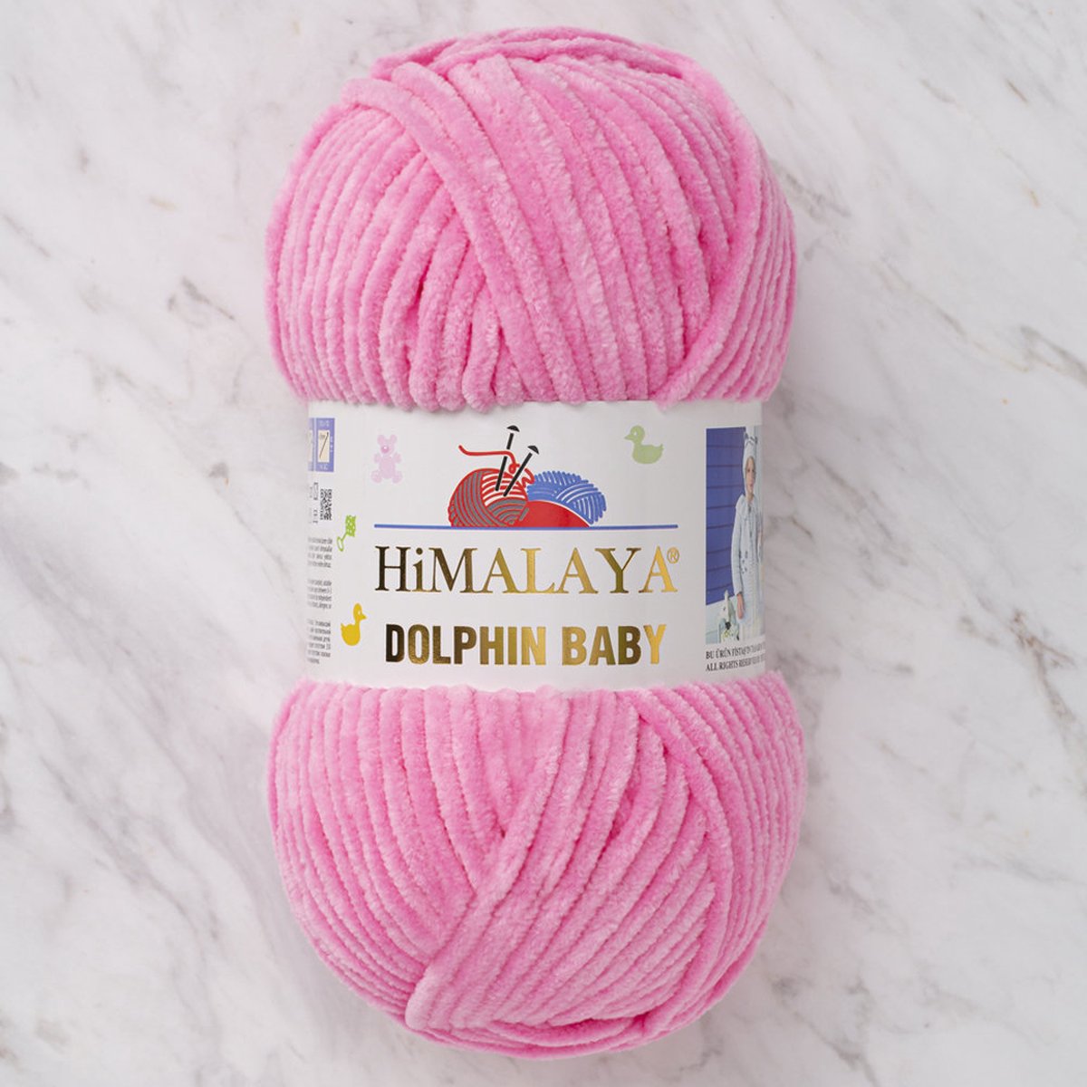 Himalaya Dolphin Baby 80309 Roze Fluwelen Garen, Breien en Haken, 100g, Super Zacht, Fluweel Breigaren, Volumineuze Pluche, Schijnen Fluweelachtig, Chenille Dolfijn Baby Wol, Amigurumi, Velluto Velours, Breiwol, Haakgaren, Kind Deken