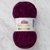 Himalaya Dolphin Baby 80339 Bordeaux Fluwelen Garen, Breien en Haken, 100g, Super Zacht, Fluweel Breigaren, Volumineuze Pluche, Schijnen Fluweelachtig, Chenille Dolfijn Baby Wol, Amigurumi, V