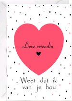 Vriendinnen wenskaart met envelop - Dubbele gevouwen Wenskaart - 17x12cm - Gratis verzonden