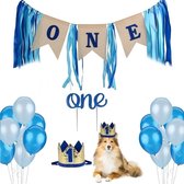 23-delige honden verjaardag set in de kleuren blauw met goud - hond - verjaardag - dog - decoratie