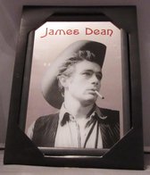 spiegel JAMES DEAN met hoed en sigaret 22cm x 32cm
