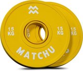 Matchu Sports - Fractional plates - Mini halterschijven - 1.5 KG - Geel - Set van 2 stuks