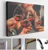 People drink wine enjoy night, Business People Party Celebration Success Concept - Modern Art Canvas - Horizontal - 532006042 - 50*40 Horizontal