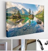 A beautiful summer morning on the Hintersee lake. Colorful outdoor scene in the Austrian Alps, Salzburg-Umgebung region, Austria, Europe - Modern Art Canvas - Horizontal - 553680274 - 40*30 Horizontal