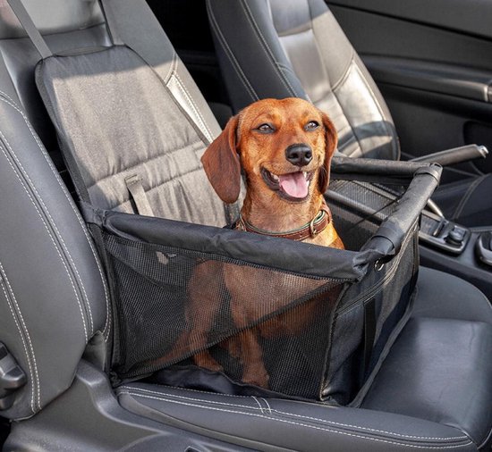 Opvouwbare autostoel hond – Inclusief opbergtak en E-Book – Hondenmand auto – Autozitje hond – Hondenstoel auto – Autobench voor hond en kat – Zwart