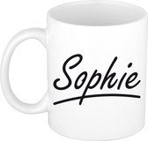 Sophie naam cadeau mok / beker sierlijke letters - Cadeau collega/ moederdag/ verjaardag of persoonlijke voornaam mok werknemers