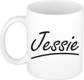 Jessie naam cadeau mok / beker sierlijke letters - Cadeau collega/ moederdag/ verjaardag of persoonlijke voornaam mok werknemers