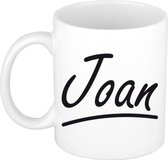 Joan naam cadeau mok / beker sierlijke letters - Cadeau collega/ moederdag/ verjaardag of persoonlijke voornaam mok werknemers