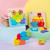 ZaciaToys Houten 3D Puzzel - Educatief speelgoed - Montessori Speelgoed - Legpuzzel - Blokpuzzel