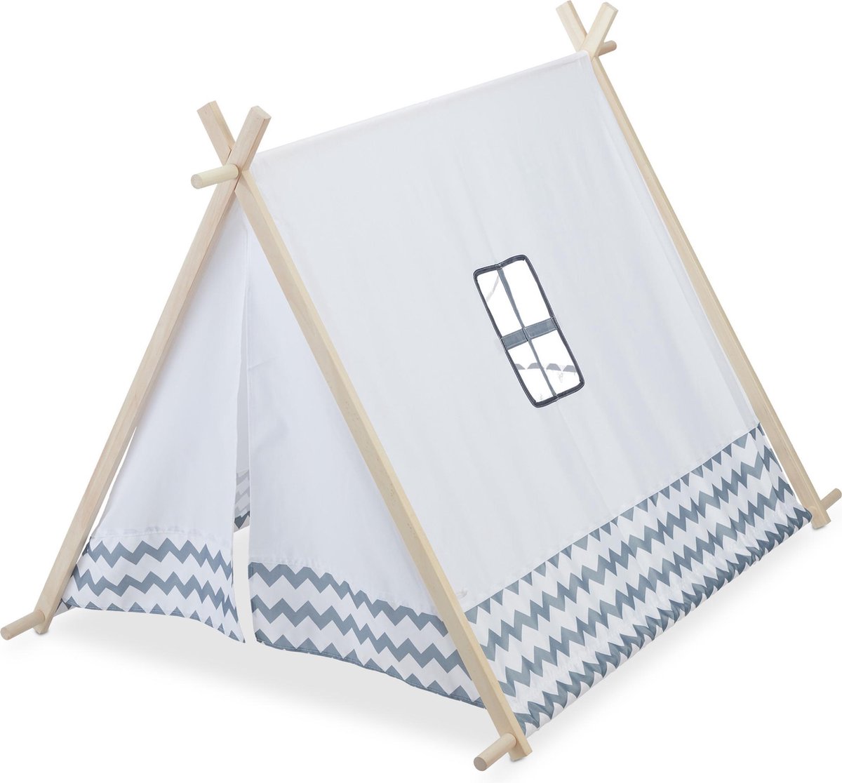 Tipi indianentent/speeltent voor kinderen 103 x 160 cm - grijs | Fun en Feest