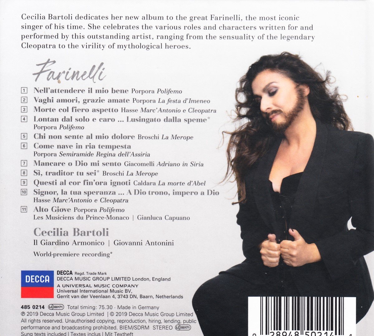 Cecilia Bartoli Il Giardino Armonico Giovanni Antonini Farinelli Cd Giovanni Bol