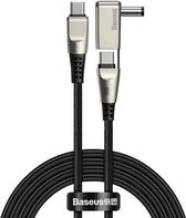 Baseus USB C kabel | Type C naar C 2 meter | Male to male | USB 3.1 gen 2 | 10 Gb/s | Laadsnelheid 20v / 5A / 100 watt | Power delivery | Nylon mantel | Geschikt voor Samsung, Huawei, OnePlus, Oppo, Sony, Macbook Pro, Chromebook | (Zwart) CA1T2-A01