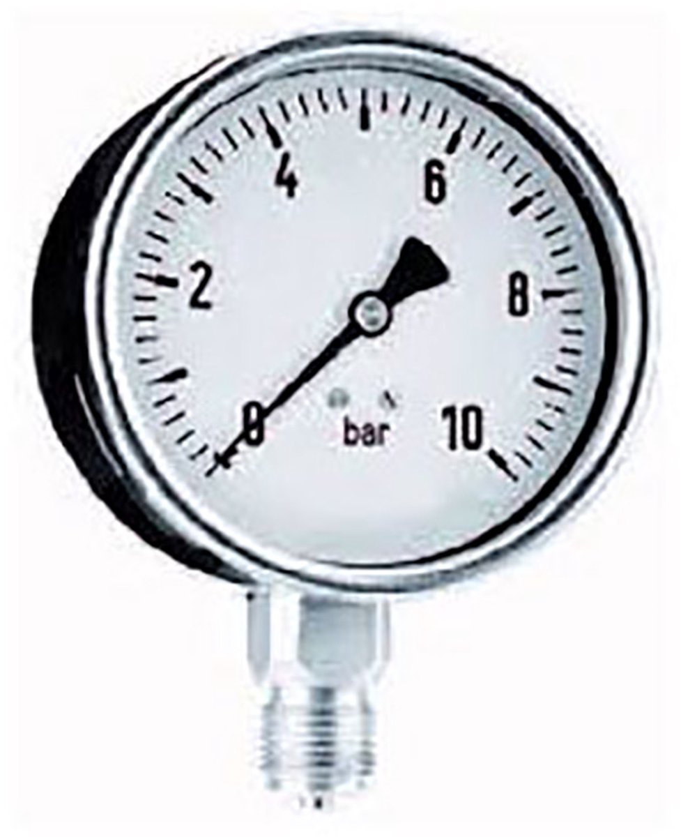 Overig Manometer RVS kast 63 mm achteraansluiting 1/4"