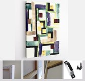 Itsallcanvas - Schilderij - Geometric Painting Mixed Media Background Art Vertical Vertical - Multicolor - 80 X 60 Cm