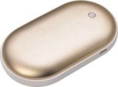 Elektrische handwarmer goud met 5200 mAh powerbank - dubbelzijdige verwarming - winter - handwarmer - opladen - cadeau