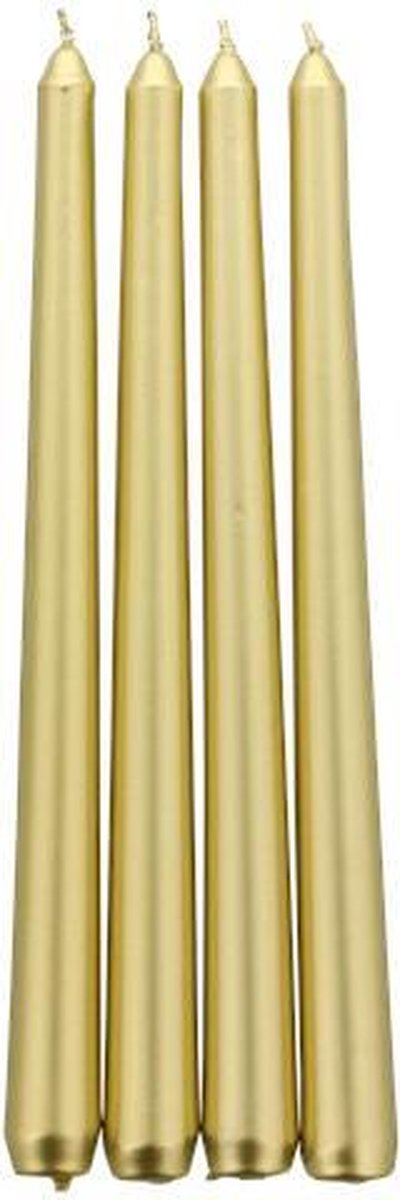 Cactula Gouden dinerkaarsen set van 4 | 25 cm | 6 Branduren