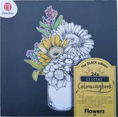 Glitter kleurboek Black Edition “Flowers“