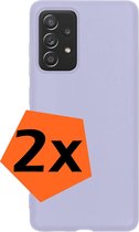 Samsung A52s Hoesje Siliconen - Samsung Galaxy A52s Hoesje Lila Case - Samsung Galaxy A52s Cover Siliconen Back Cover - 2 Stuks