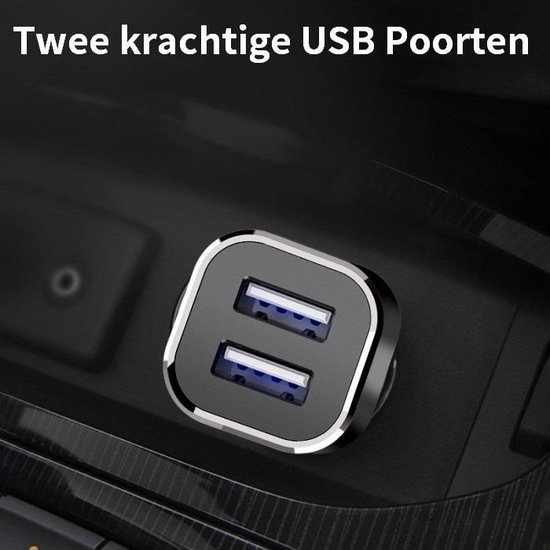 Chargeur de voiture double USB 12V / 24V Chargeur de voiture pour port allume-cigare - Deux ports - Pour chargeur rapide iPhone et Samsung