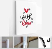 Valentines day romantic background with heart vector graphic and greeting card set with lettering love messages - Modern Art Canvas - Vertical - 1866695344 - 50*40 Vertical