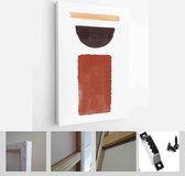 A trendy set of Abstract Orange Hand Painted Illustrations for Postcard, Social Media Banner, Brochure Cover Design or Wall Decoration Background - Modern Art Canvas - Vertical - 1