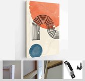 A trendy set of Abstract Hand Painted Illustrations for Postcard, Social Media Banner, Brochure Cover Design or Wall Decoration Background - Modern Art Canvas - Vertical - 19086989