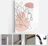 Set of creative hand painted one line abstract female portraits. Minimalist vector people icon - Modern Art Canvas - Vertical - 1899569863 - 80*60 Vertical